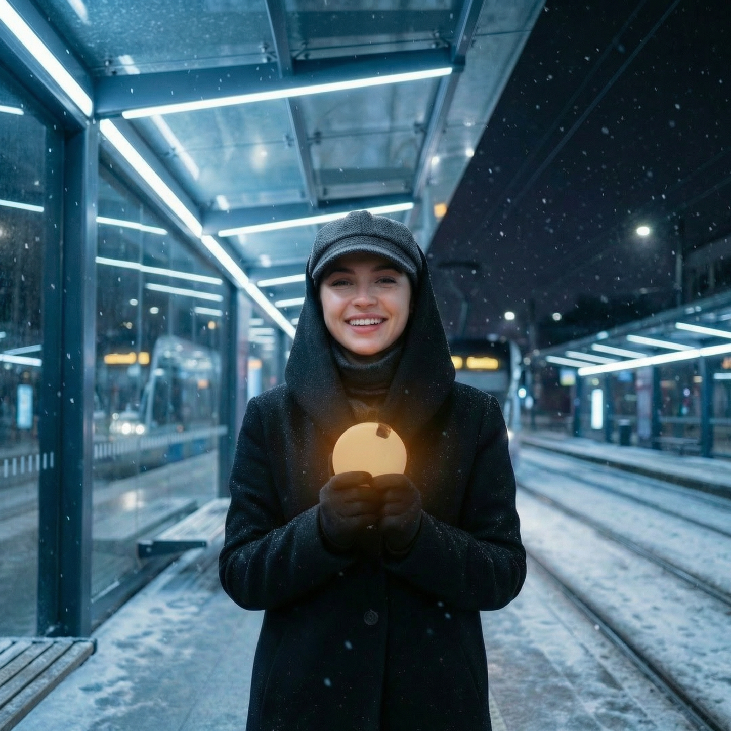 Powerbank LUXTECH 4 w 1 – lusterko do makijażu – światło LED – ogrzewacz dłoni